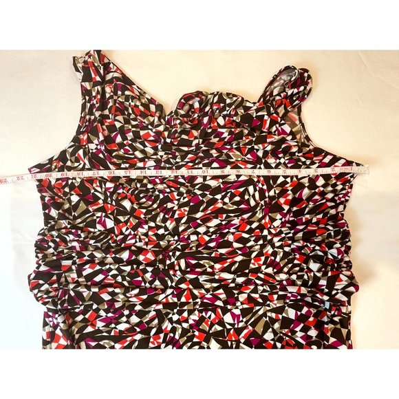 George Womens Geometric Pattern Cowl Neck Dress Gl288118E V Neck Brown White XXL - Picture 4 of 7